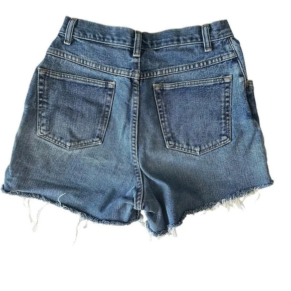 Vintage Wrangler High Rise Jeans Shorts Women's 10 Blue Denim Western Festival - Picture 2 of 6